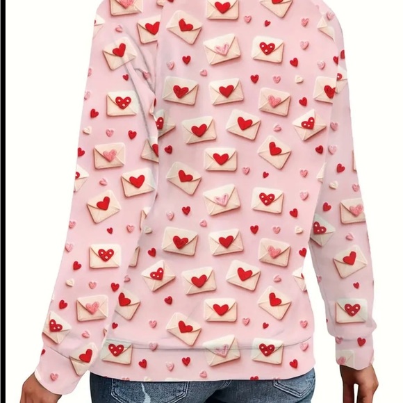 Retro 3D Valentines Day Card Sweatshirt - Picture 4 of 4